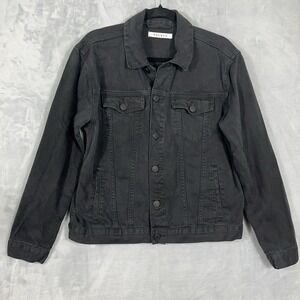 PacSun LA Denim Classic Fit Trucker Jacket Mens M Black BOB Style Buttons
